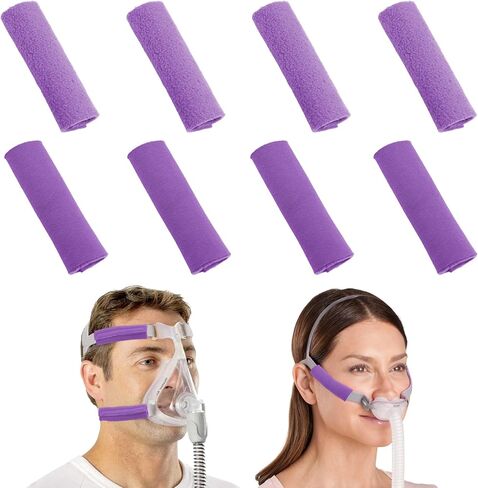 CPAP Strap Covers for Headgear 8Pcs, Washable Bamboo Fleece Pads for Face Comfort, Prevent Mask Lines & Irritation, Universal Fit for Sleep Apnea Mask Accessories for Men & Women (Purple) in Saudi Arabia