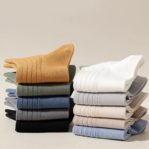 10 Pairs Men's Double-Needle Cotton Ankle Socks, Spring & Summer, Soft Breathable Casual No-Show Socks in Saudi Arabia