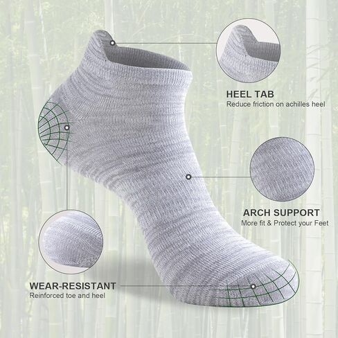 Niorasen Mens Dress Socks 6 Pairs and Ankle Socks for Men 6 Pairs, Bamboo Rayon Breathable, Multicolor Size 10-13 in Saudi Arabia