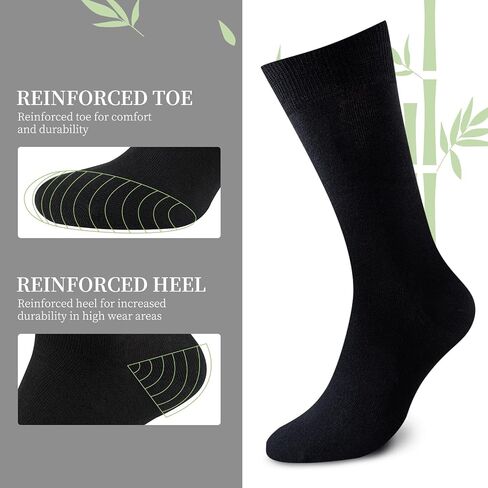 Niorasen Mens Dress Socks 6 Pairs and Ankle Socks for Men 6 Pairs, Bamboo Rayon Breathable, Multicolor Size 10-13 in Saudi Arabia