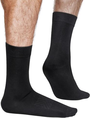 5 Pairs Mens Black Crew Socks Cotton Blend, Size 9-11 Long Boot Socks, Breathable Cushioned Reinforced Heel Toe for Running Basketball Everyday Casual Wear Bulk Set in Kuwait