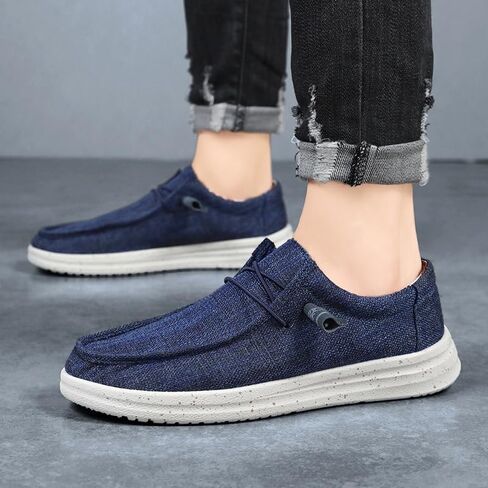 Men's Canvas Casual Loafer, Lightweight Slip-On Moccasin, Breathable Walking Shoe for Travel and Everyday Wear in Kuwait
