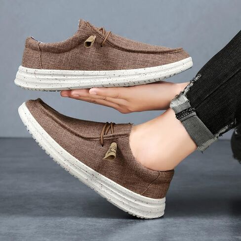 Men's Canvas Casual Loafer, Lightweight Slip-On Moccasin, Breathable Walking Shoe for Travel and Everyday Wear in Kuwait