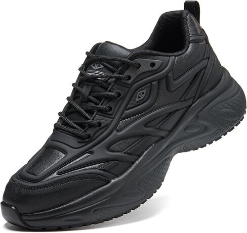 Mens Non Slip Work Shoes Comfortable Slip Resistant Sneakers for Men Lace Up Chef Restaurant Food Service Walking Shoes Black Antideslizantes Zapatos Trabajo in Saudi Arabia