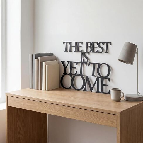 Hicarer 15.7 x 12.4 Inch The Best Is Yet to Come Sign Motivational Metal Wall Art Inspirational Wall Decor Black Hanging Positive Quote for Gym Office Home Decor Encouragement Gifts in Kuwait