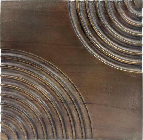 Musanpou Wood Textured 3D Wall Art - Modern Minimalist Carved Wood Wall Decor, Rustic Geometric Wave Relief Sculpture for Living Room, Bedroom, Office, Neutral Boho Home Decor11.8x11.8 inch (brown) in Saudi Arabia