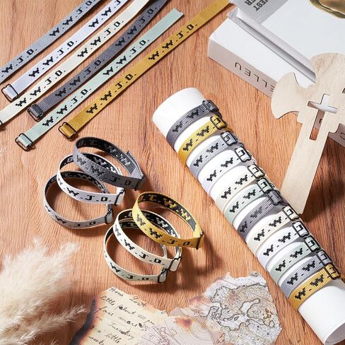 Liliaafar 12/30 Pcs WWJD Bracelets Pack Christian Gifts Adjustable Wristbands What Would Jesus Do Bracelet for Church in Kuwait