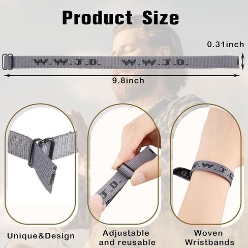 Liliaafar 12/30 Pcs WWJD Bracelets Pack Christian Gifts Adjustable Wristbands What Would Jesus Do Bracelet for Church in Kuwait