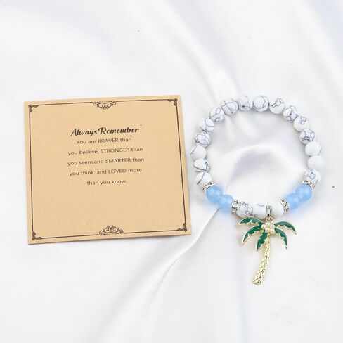 WSNANG Coconut Palm Tree Pendant Bracelet Tropical Coconut Tree Jewelry Summer Beach Theme Gifts for Women in Kuwait