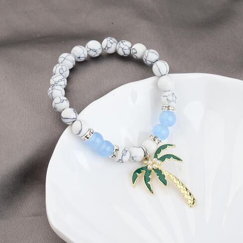 WSNANG Coconut Palm Tree Pendant Bracelet Tropical Coconut Tree Jewelry Summer Beach Theme Gifts for Women in Kuwait