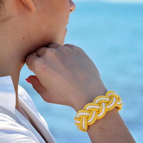 Sailor Knot Rope Bracelet Tropical Cotton with Natural White Stripe in Saudi Arabia