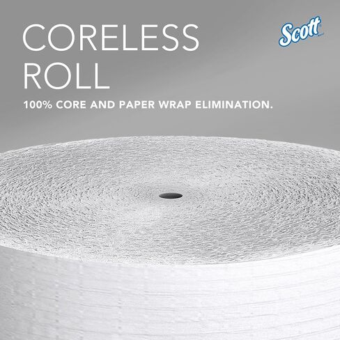Scott Professional Coreless High-Capacity Jumbo Roll Bulk Toilet Paper (07005), White, (12 Rolls at 2,300' Each, 27,600'/Case) in Kuwait