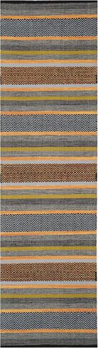 SAFAVIEH Montauk Collection Runner Rug - 2'6" x 6', Navy & Multi, Handmade Flat Weave Stripe Cotton, Ideal for High Traffic Areas in Living Room, Bedroom (MTK212A) in Kuwait