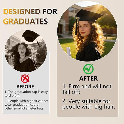 ZEYER Graduation Cap Headband for Women, Firm Anti-fall HairBand for Graduation Hat, Hat Accessories for Graduates, Students Ideal For Graduation Ceremonies in Kuwait
