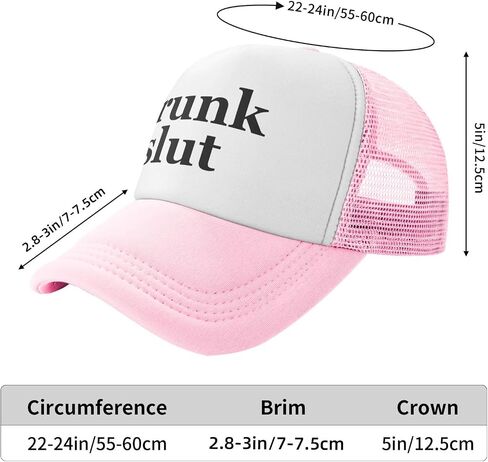 Drunk Slut Trucker Hat Funny Baseball Caps Unisex Classic Mesh Fishing Hat for Men and Women Pink in Saudi Arabia
