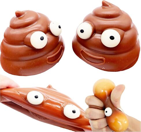 Poop Emoji Toys,2 Pack Creative Squeeze Relief Stress Gag Toys for Kids, Practical Joke Party Favor Gifts in Kuwait