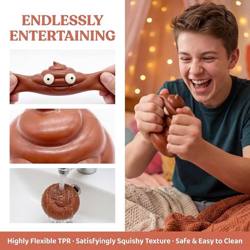 Poop Emoji Toys,2 Pack Creative Squeeze Relief Stress Gag Toys for Kids, Practical Joke Party Favor Gifts in Kuwait