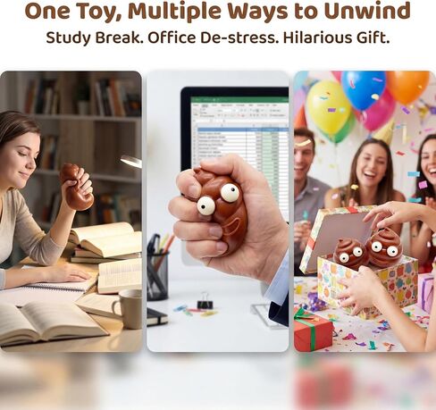 Poop Emoji Toys,2 Pack Creative Squeeze Relief Stress Gag Toys for Kids, Practical Joke Party Favor Gifts in Kuwait