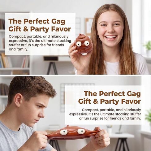Poop Emoji Toys,2 Pack Creative Squeeze Relief Stress Gag Toys for Kids, Practical Joke Party Favor Gifts in Kuwait