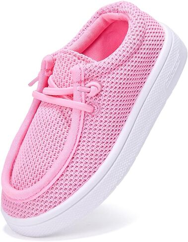 BMCiTYBM Toddler Boys Girls Loafers Shoes Breathable Mesh Casual Boat Lightweight Slip-On Sneakers with Elastic Laces Non-Slip Soft Sole Walking Shoes in Saudi Arabia