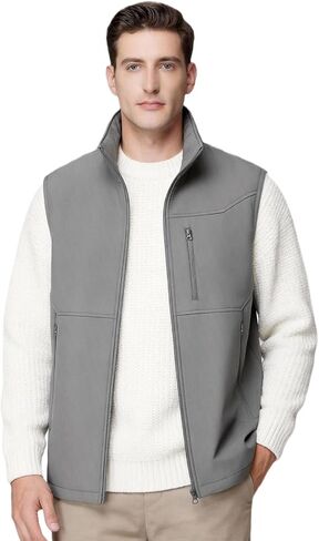 Men's Lightweight Golf Vest Windproof Outerwear with Zippered Pockets in Saudi Arabia