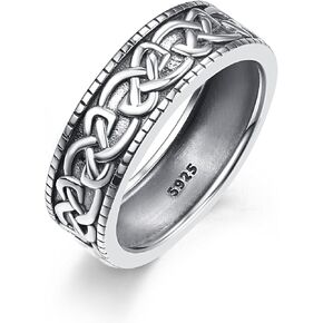 Celtic Knot Rings Sterling Silver Wedding Band Rings for Men Celtic Ring Jewelry Gifts for Men Rings Size 12 in Saudi Arabia