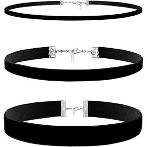 3pcs Black Choker Necklace for Women Velvet Choker Set Classic Chokers for Women Adjustable Collar Necklace for Party Cosplay Halloween Jewelry Gifts in Kuwait