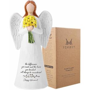 Retirement Gift for Woman, 5.6'' Angel Figurine for Retirement Party Decorations, Guardian Angel Holding Sunflowers Gift for Woman, Happy Retirement Gifts for Coworker Teacher Doctors Friends in Saudi Arabia