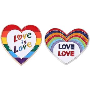 2Pcs LGBTQ LGBT Heart Pride Pins Rainbow Progress Enamel Pin Button for Backpack Women Man Love is Love Jewelry Gay Lesbian Trans Transgender Accessories in Saudi Arabia