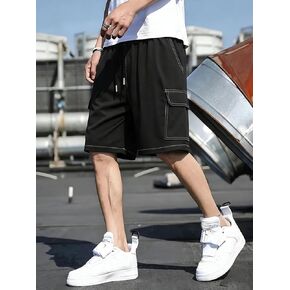 Men's Summer Shorts 1-Pack, Loose Straight Leg Athletic Shorts, Breathable Quick-Dry Casual for Street Fashion in Kuwait