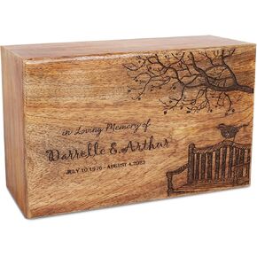 Personalized Handmade Wooden Box Funeral Cremation Urns for Human Ashes Adult Large, Burial Urns for Columbarium, Celtic Tree of Life Engraved Memorial Keepsake Box, Rosewood Brown in Saudi Arabia