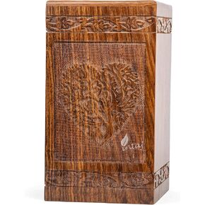 Handmade Rosewood Urn for Human Ashes | Tree of Life Wooden Urns Hand-Crafted - Funeral Cremation Urn for Ashes (Heart Tree, Medium - 150 Cu/in) in Saudi Arabia