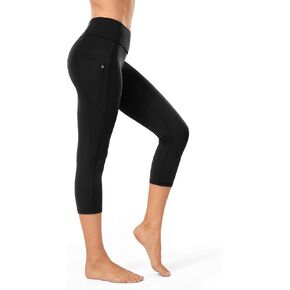 Yoga Capri Leggings for Women with Zipper Pocket, Compression Supportive Pants High Waisted Tummy Control for Workout Pilates in Saudi Arabia