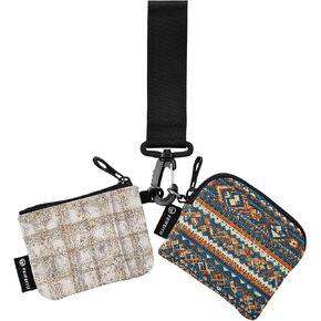 Dual Pouch Wristlet Wallet Portable Keychain Pouch Women Small Coin Change Purse Mini Coin Pocket Key Chain in Saudi Arabia