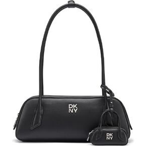DKNY Women's Tiana Shoulder Bag, Black/Silver, One Size in Saudi Arabia
