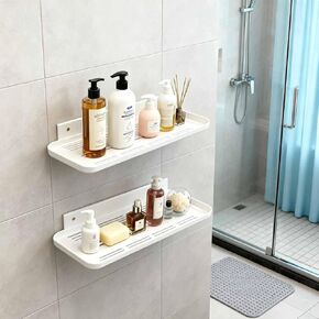2pc Wall Mounted Floating Shelf, Self Adhesive Small Shelf, No Drill Shelves for Wall, Floating Shelves Damage-Free Expand Walls Space for Living Room Kitchen Bathroom (2, Black) in Saudi Arabia