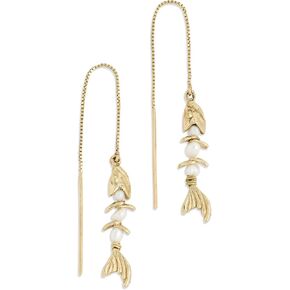 ALÉMAIS Women's Calypso Pearl Fish Chain Earrings in Saudi Arabia