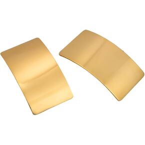 Gold Rectangle Earrings for Women, Chunky Statement Earrings, Minimalist Curved Geometric Square Glossy Earrings, 18k Gold Titanium Steel Fashion Hypoallergenic Earrings Gift in Saudi Arabia