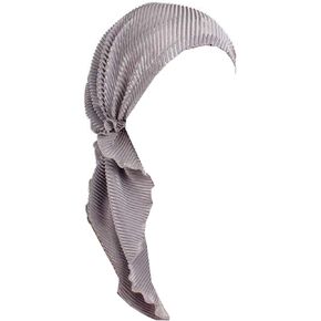 Qhome Women Soft Ruffle Head Scarf Chemo Hat Turban Pre-Tied Headwear Bandana Headscarf Tichel for Cancer Gray in Saudi Arabia
