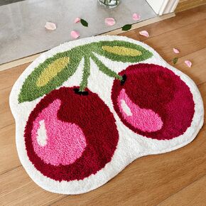 Cherry Rug, 19.5x23.5 inches Cherry Bath Mat for Bathroom, Cute and Fun Cherry Bathroom Decor, Anti Slip and Washable in Saudi Arabia