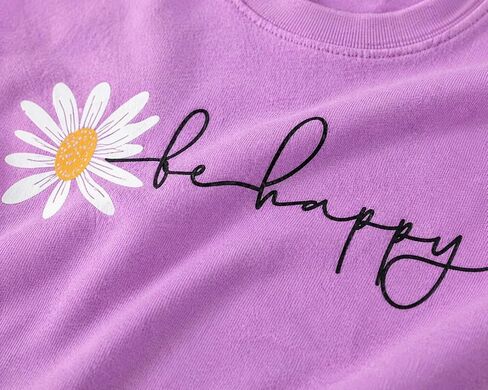 Be Happy Daisy Shirt Cute Aesthetic Graphic Tee for Women Positive Vibes Floral Shirt Inspirational Summer Top in Kuwait