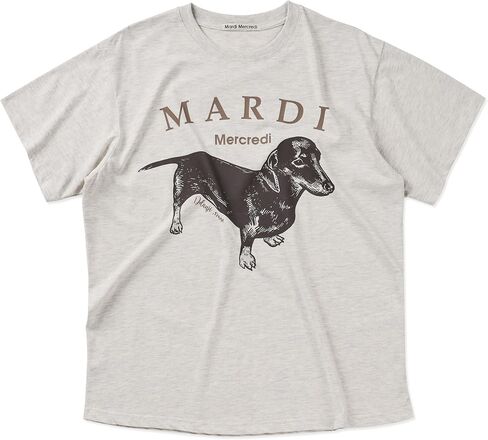 mardi mercredi Women's DDANJI Graphic T-Shirt, 100% Cotton, Regular Fit, Dachshund Print in Saudi Arabia
