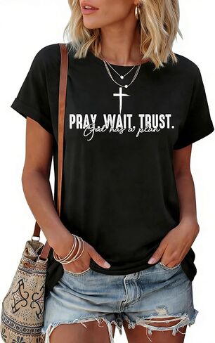 Christian Shirts for Women Faith T Shirts Jesus Religious Graphic Tees Cross Pray Bible Verse Inspirational Tops in Saudi Arabia