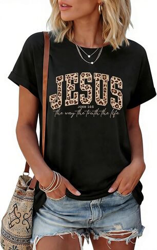 Christian Shirts for Women Faith T Shirts Jesus Religious Graphic Tees Cross Pray Bible Verse Inspirational Tops in Saudi Arabia