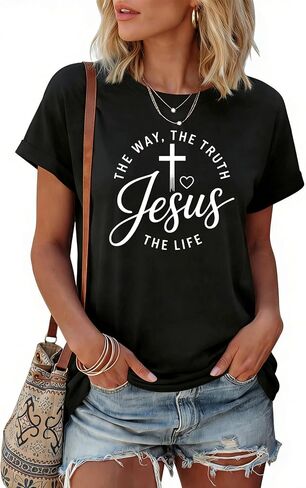 Christian Shirts for Women Faith T Shirts Jesus Religious Graphic Tees Cross Pray Bible Verse Inspirational Tops in Saudi Arabia