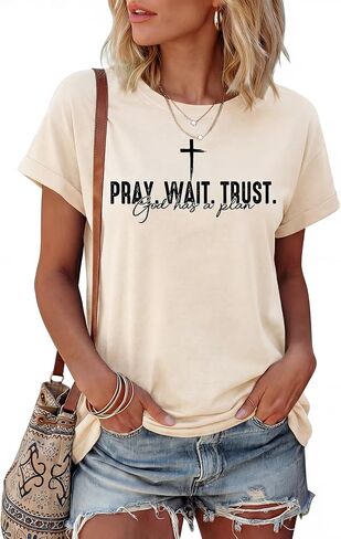 Christian Shirts for Women Faith T Shirts Jesus Religious Graphic Tees Cross Pray Bible Verse Inspirational Tops in Saudi Arabia