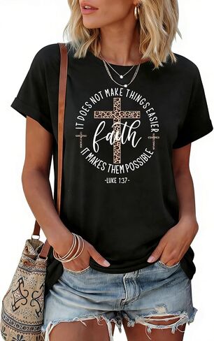 Christian Shirts for Women Faith T Shirts Jesus Religious Graphic Tees Cross Pray Bible Verse Inspirational Tops in Saudi Arabia
