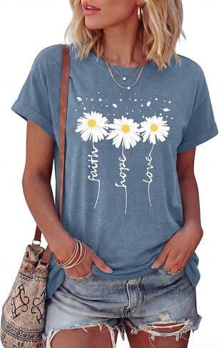 Christian Shirts for Women Faith T Shirts Jesus Religious Graphic Tees Cross Pray Bible Verse Inspirational Tops in Saudi Arabia