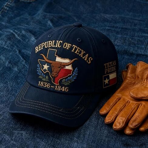 Republic of Texas Vintage Baseball Cap – Embroidered Texas Pride Hat for Heritage Enthusiasts Navy Blue in Saudi Arabia