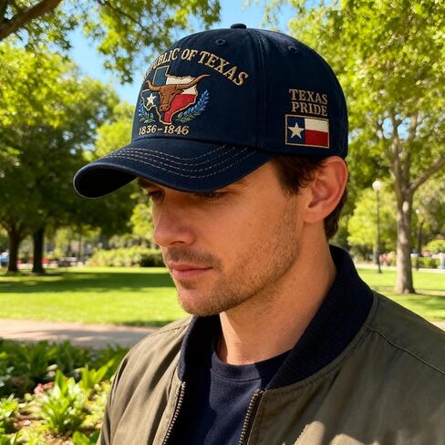 Republic of Texas Vintage Baseball Cap – Embroidered Texas Pride Hat for Heritage Enthusiasts Navy Blue in Saudi Arabia